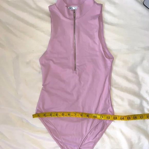 ZARA • pink zip-up bodysuit - Picture 4 of 6